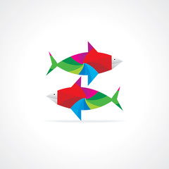 abstract colorful fish vector 