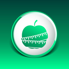 Vector Slimming apple icon slim weight diet