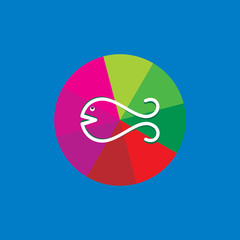creative fish concept vector illustration 