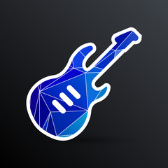 guitar icon with long shadow melody electric