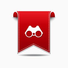 Binocular Red Vector Icon Design