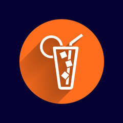 Vector icon of glass with a cocktail