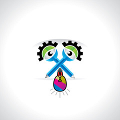 engineering idea with bulb vector