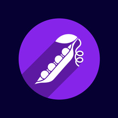 Vector pea pod isolated logo food natural