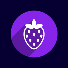 Vector monochrome illustration of strawberries logo food