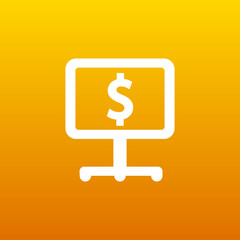 dollar blue glossy icon on white background