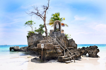 Willy's rock on island Boracay, Philippines