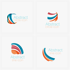 Clean elegant circle shaped abstract geometric logo. Universal