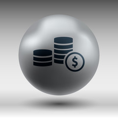 icon coin white business vector wealth finance