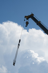 The crane against the sky