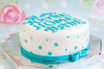 Birthday Cake with mastic text