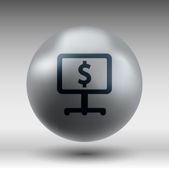 dollar blue glossy icon on white background