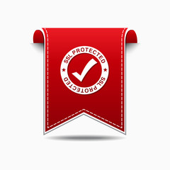 SSL Protected Red Vector Icon Design