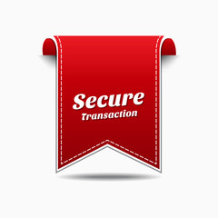 Secure Transaction Red Vector Icon Design