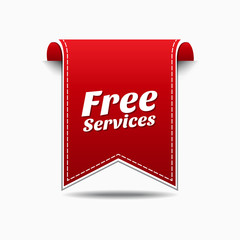 Free Services Red Vector Icon Design