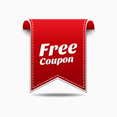 Free Coupon Red Vector Icon Design
