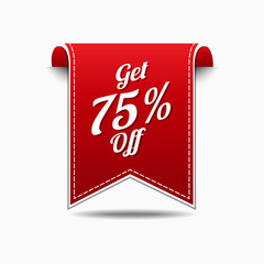 Get 75 Percent Red Vector Icon Design