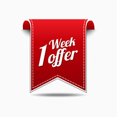 1 Week Offer Red Vector Icon Design