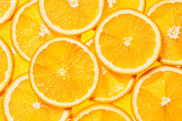 Colorful orange fruit slices 