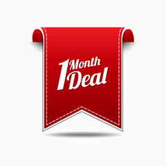 1 Month Deal Red Vector Icon Design