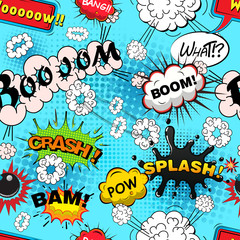 Seamless pattern comic speech bubbles vector illustration