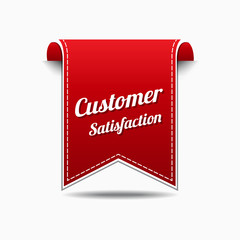 Customer Satisfaction Red Vector Icon Design