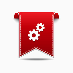 Gear Red Vector Icon Design