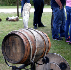 wooden barrel