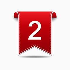 2 Number Vector Red Web Icon