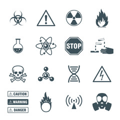 biohazard and science icons set