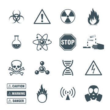 biohazard and science icons set