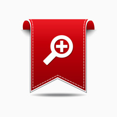 Zoom In Red Vector Icon Design