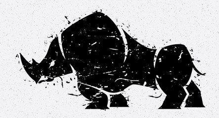 Rhino Grunge Silhouette © vectalex
