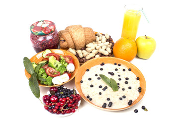 Valuable delicious breakfast with natural products