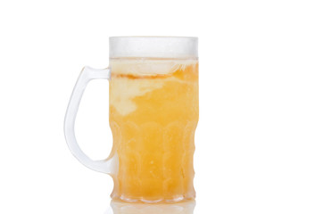 glass mug of beer isolated on white background