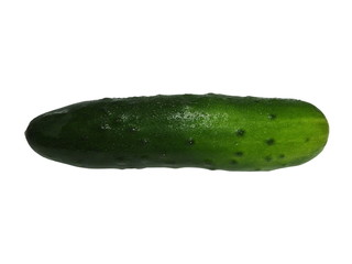 Cucumber with drops isolated on white background