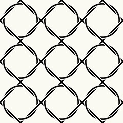 Vector seamless pattern. Repeating intertwining cordage, ropes.