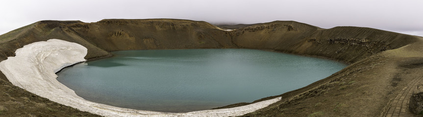 Volcanic Explosion Crater Viti on Krafla Volcano Iceland