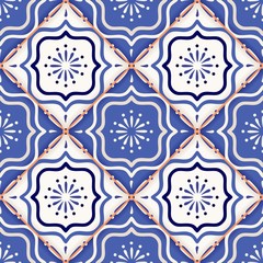 Gorgeous seamless patchwork pattern from colorful Moroccan tiles
