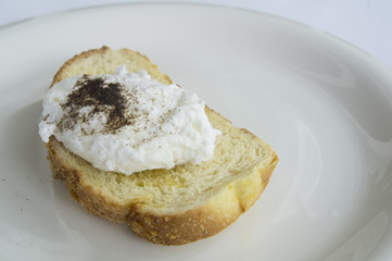 egg benedict toast english breakfast plate concept