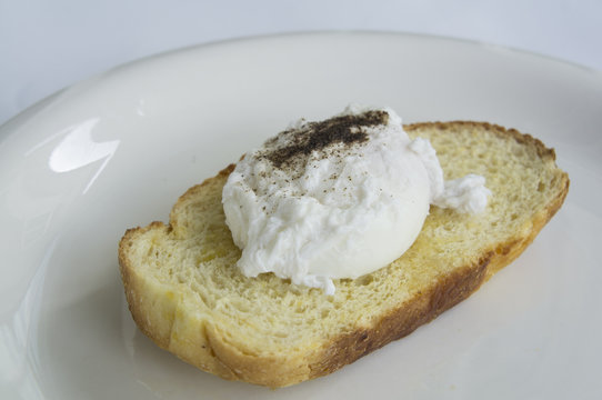 egg benedict toast english breakfast plate concept