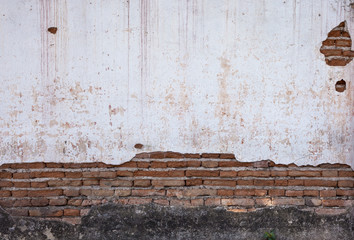 Damage old white wall background