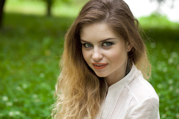 Naklejka premium Portrait of young blonde woman