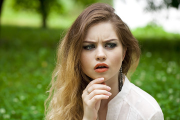 Portrait of young brunette woman