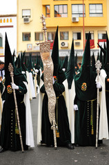 Procesión de Semana Santa por las calles de Triana, Sevilla, España