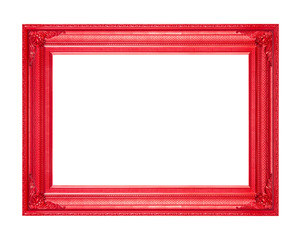 Old wooden frame isolated on white background.