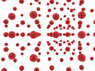 Red abstract spheres background