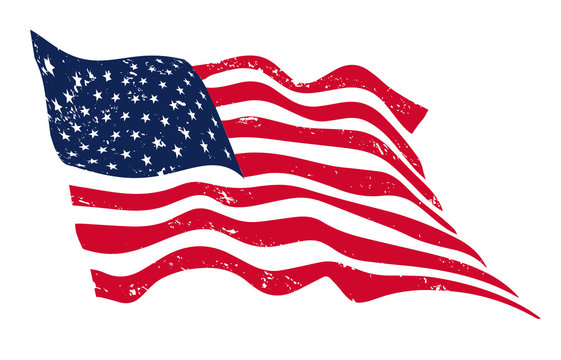 USA wave flag, grunge
