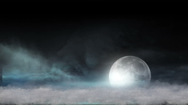 moon clouds abstract 4k