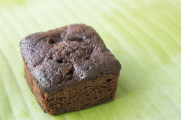 brownie dessert stack chocolate green leaf food sweet